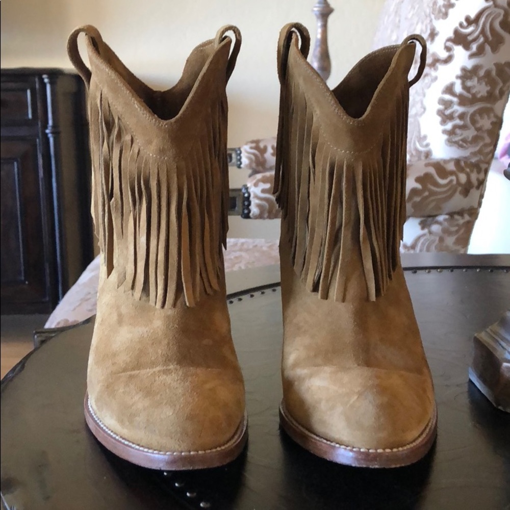 COPY - Saint Laurent “Curtis” Fringe Suede  Booties - Picture 3 of 8